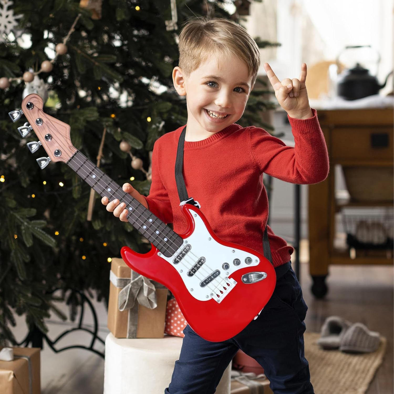 Kids Electric Guitar Toy - 4-S - Musical Instrument Harmonium recension och pris