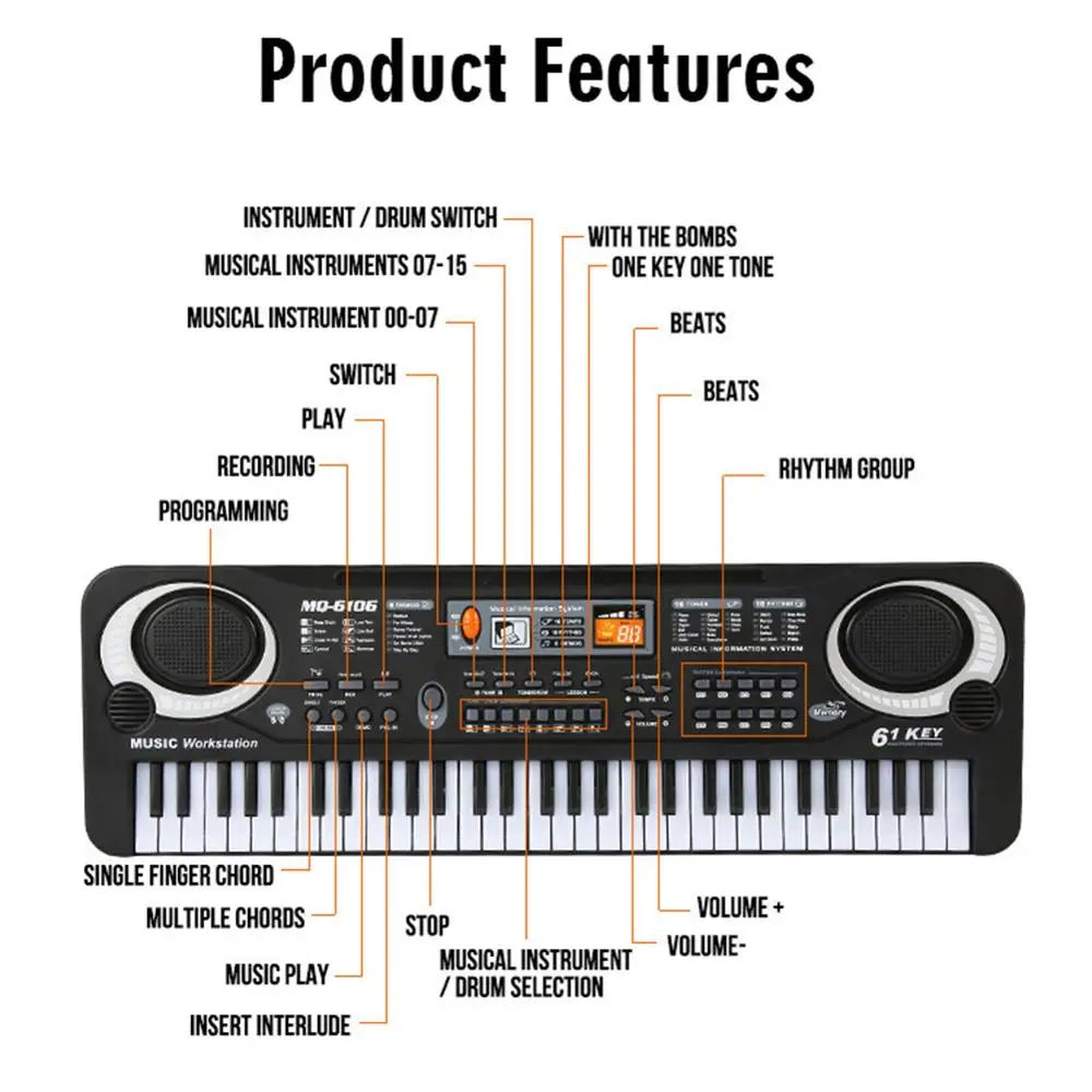 Kids Electronic Piano Keyboard - Musical Instrument Harmonium recension och pris